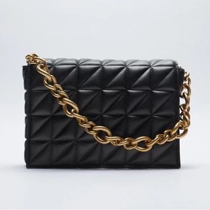 NWT ZARA QUILTED CHAIN STRAP BAG